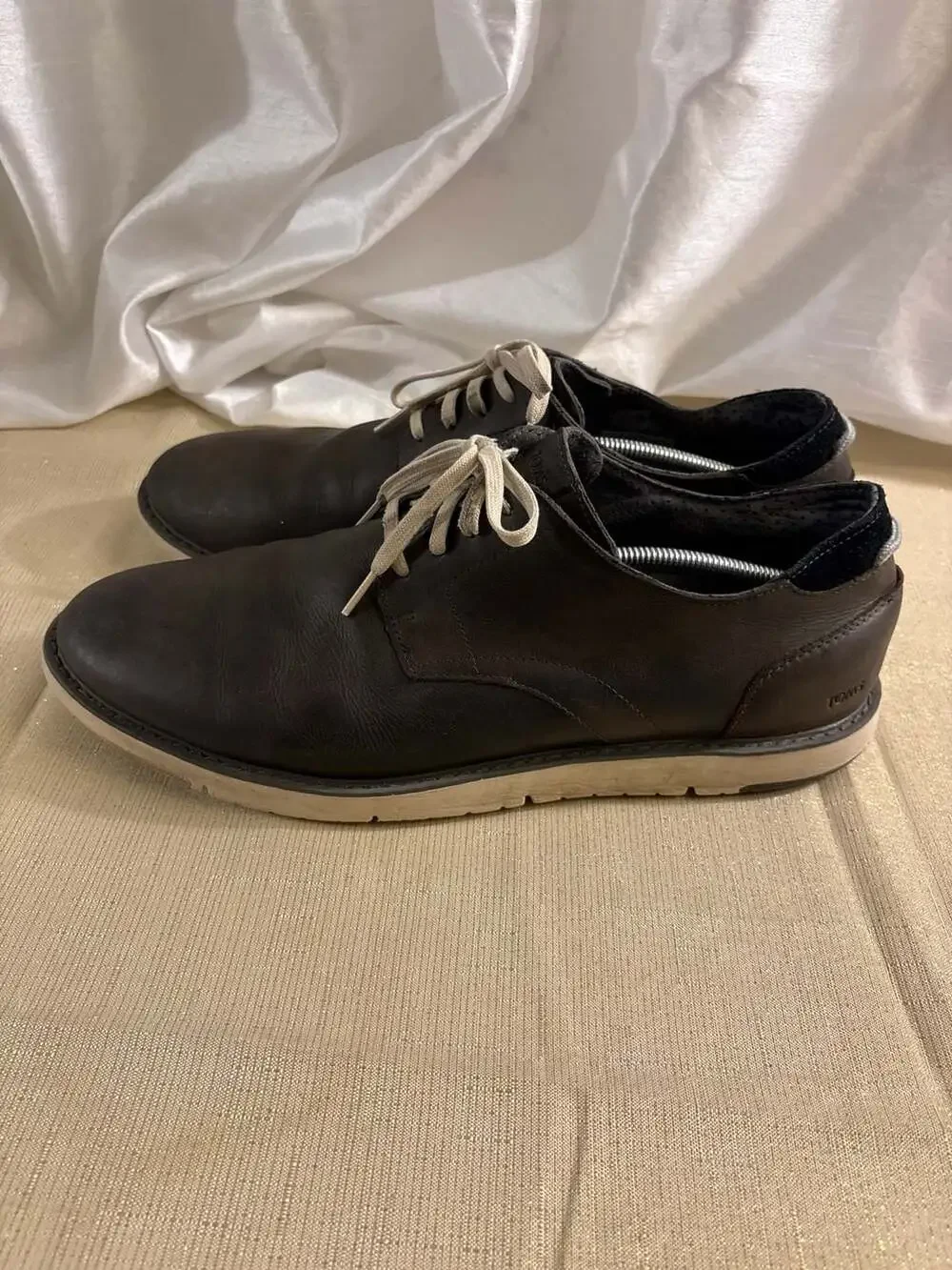 TOMS Navi Oxford Size 14 Dark Brown Leather Casual Dress Shoes